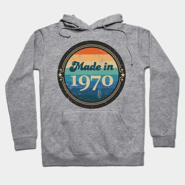 Retro Vintage Made in 1970 Hoodie by Jennifer